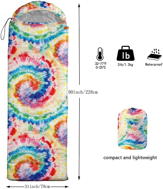QOOMO Camping Sleeping Bags3 Season Warm &amp Cool WeatherLightweightWaterproof Sleeping Bags for Adults &amp KidsTravelingand OutdoorsCamping Gear Equipment