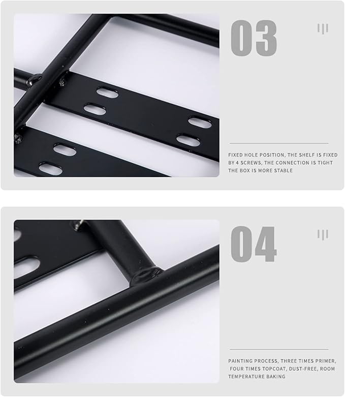 Food Delivery Box Rack Rear GrilleElectric Bicycle Delivery Box Rack Rear Grille 80kg Loading Seamless Steel Tube Universal for Motorcycle(Guardrail (inner diameter 45/35))