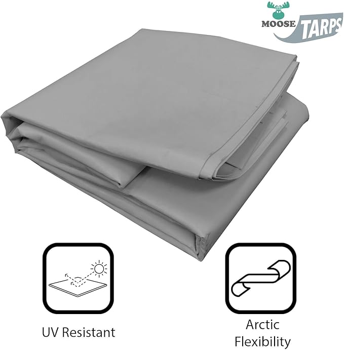 Heavy Duty Tarp 100% Waterproof 12mil Thick PVC Vinyl Tent Tarp for Camping Multi-Purpose Thick Protective Cover Weather Proof Heavy Duty UV Resistant 20 Feet x 40 Feet Gray