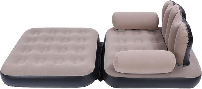 Walfront Portable Inflatable Sofa Mattress Soft Pressure Pressure Existing Couch Bed for Travel Camping