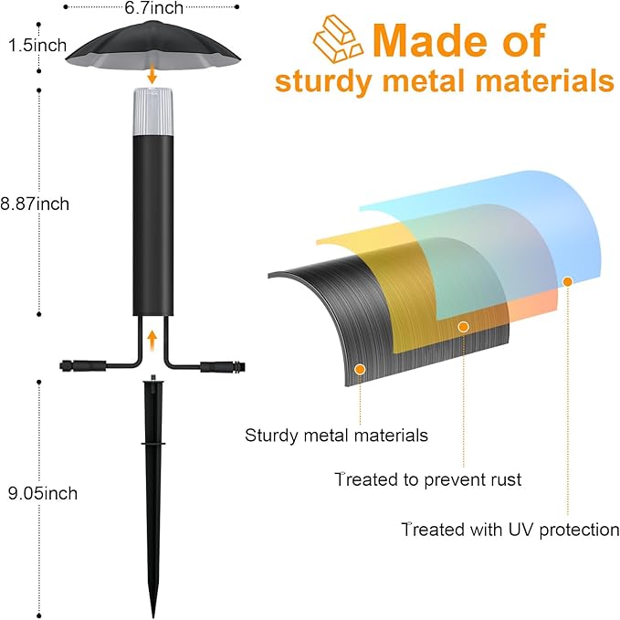 6-Pack Low Voltage Pathway Lights Kit: 24V Plug-in Landscape Lighting kit with Remote/Dusk to Dawn 3W 3000K IP65 - All-in-One Set Easy DIY Install