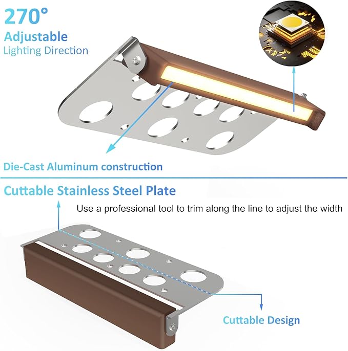 8 Pack 7 Inch Retaining Wall Lights 5W LED Hardscape Lighting 12V AC/DC Low Voltage Step Light 2700K Soft White IP65 Waterproof Outdoor Landscape Lighting for Patio Walls Stairs ETL