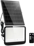 LED Solar Lights Outdoor 7000K 3500LM Solar Powered Flood Lights with 3 Modes Dusk to Dawn Outdoor Lighting with Remote IP65 Waterproof 16.4 Ft Cable for Yard Garage Porch