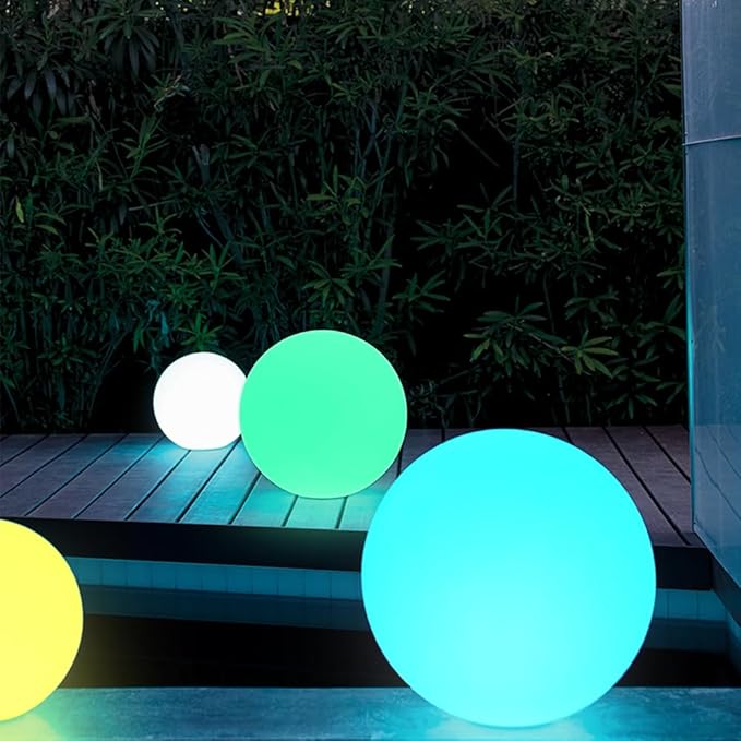 16-inch LED Globe Orb Light Rechargeable Glowing Ball Light w/Remote Dimmable RGB Color Changing Glowing Orb for Kid Adult Waterproof Light Up Ball Night Light Mood Lamp for Home Garden Patio Party