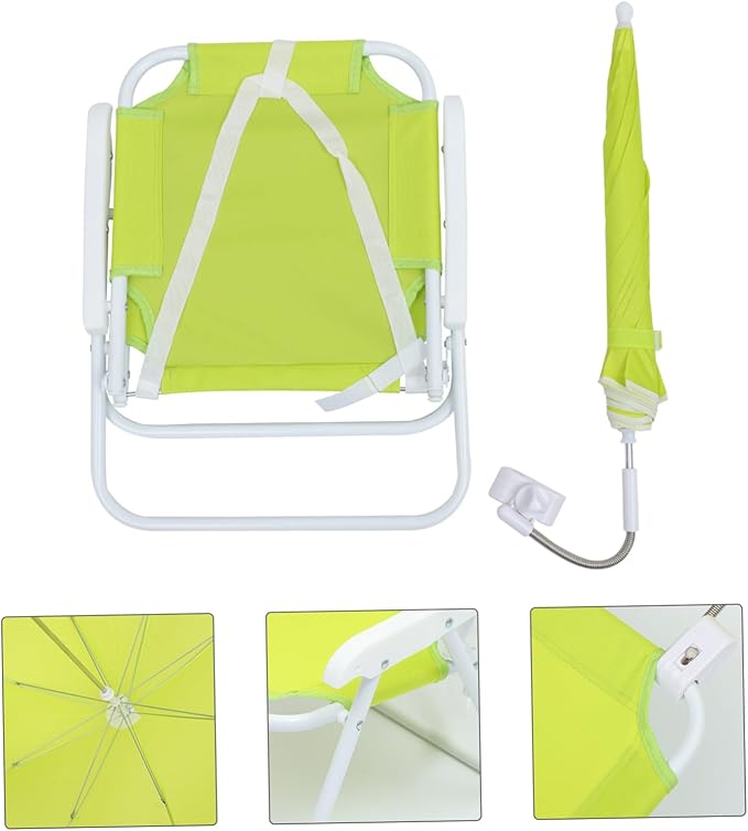Toyvian Kids Beach Chair UV Protection Canopy Portable Folding Umbrella Lounge Chair for Children Lightweight Sunshade Camping Seat for Outdoor Activities