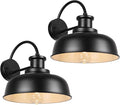 Solar Barn Light Outdoor Farmhouse Dusk to Dawn Sensor Wall Sconce 12 Inch Rustic Solar Powered Exterior Light Fixture for Porch Garage Patio 2 Pack ROS-SR026-2