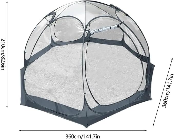 Transparent Thickened PVC Spherical Camping Tent – Quick-Opening Folding Rainproof Portable Outdoor Shelter