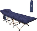 Nice C Camping Cots with Cushion Camping Cots with Mattress for Adults Folding Cot with Pillow Carry Bag &amp Storage Pocket Extra Wide Sturdy Holds Up to 500 Lbs (1 Mattress Navy)