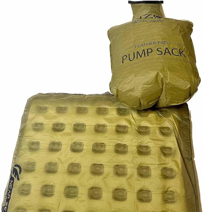 NEAR ZERO Blow Up Mattress for Camping Gear - Inflatable Sleeping Pad with R-Value of 3.7 Dual-Plated Aluminum Soft and Noise-Free Sleep Reliable Valve Sleeping Mattress for Camping Tent.