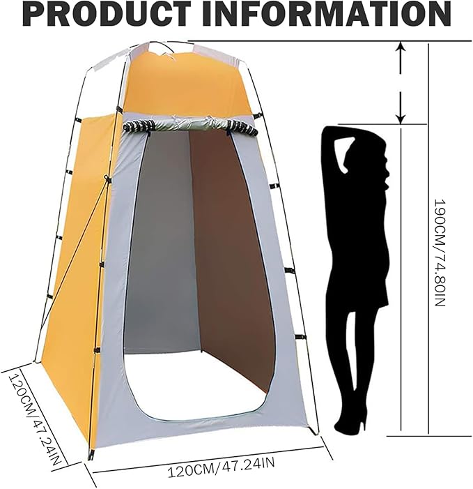 Pop-Up Changing Tent 190T 47x47x75 Changing Tent with Window &amp Door Camping Supplies with Windproof Rope &amp Peg Water &amp Sun Proof for Outdoor