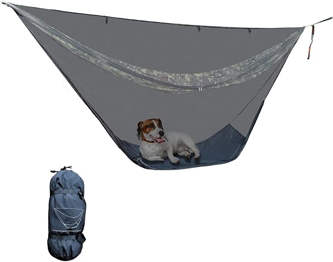 onewind Hammock Mosquito Net Camping Hammock Bug Net with Zipper No See Um Mesh Lightweight Camping Bugnet with Floor for 11ft 12ft Hammock for Hiking Backpacking with Furry Friends