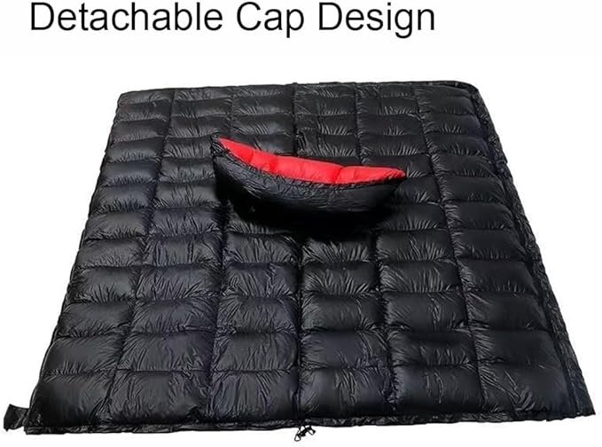Down Sleeping Bag Filling 1000g/1200g/1500g White Goose Down Winter Sleeping Bag Envelope Sleeping Bag with Removable Cap Backpack Sleeping Bag for Hiking Camping