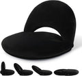 Adjustable Floor Chair with Back Support Foldable Meditation Chair Portable Stadium Seats Recreation Bleacher Seat Versatile Beach Video-Gaming ReadingBlack