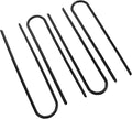 4pcs Heavy Duty Steel U-Shaped Tent Stake Anchors 8x300mm Black Wind Stakes for Camping Garden Landscaping Ground Staples