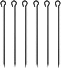 30 Inch Rebar Stakes Heavy Duty 6 Pack Tent Stakes with Loop 1/2 Inch Diameter Tarp Pegs Tree Stakes and Supports Ground Anchors Garden Rope Fence Stakes for Outdoor Camping and Yard Black