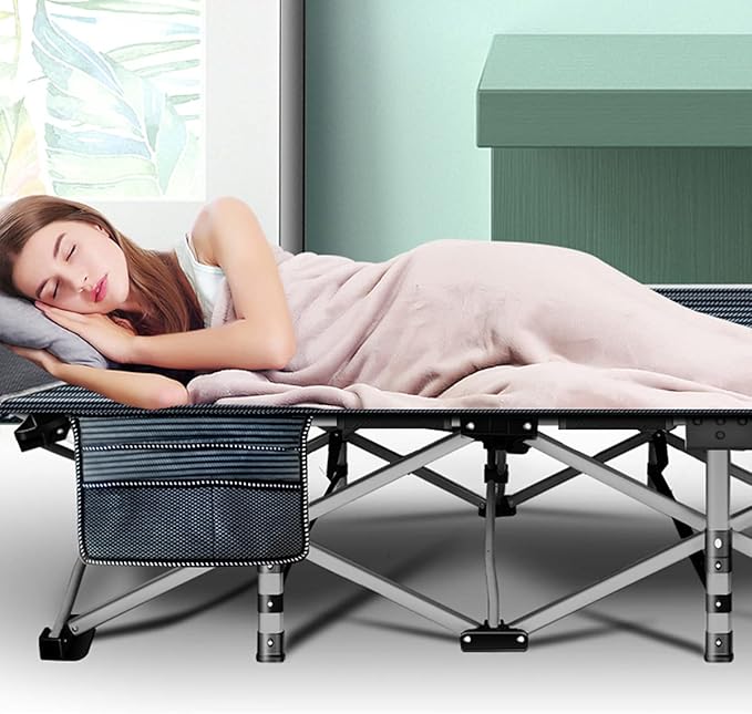 ABORON Heavy-Duty Folding Guest Bed for Adults 500lb Capacity Portable Extra Cot with 1213D Double Layer Ideal for Indoor Guest Stays &amp Temporary Home Use