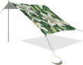 White Lilies Beach Tent Sun Shelter 9.2' x 10.5' Beach Canopy with 4 Sandbags 4 Stability Poles Sand Shovels - Tent Canopy for Beach Camping Fishing Picnics