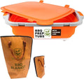 16L Orange Collapsible BBQ Prep Tub with Locking Lids &amp 21 Inch Pro Tyvek Brown BBQ Blanket for Resting Meat