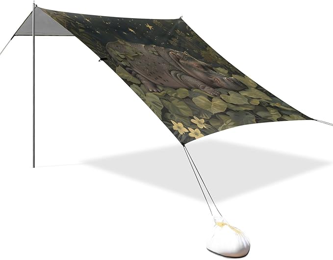 ALAZA Hoppo Sleeping Beach Tent Sun Shelter UPF50+ Protection Beach Shade Canopy w/ 4 Sandbags for Outdoor Camping Fishing Backyard Fun Picnic 10x9 ft