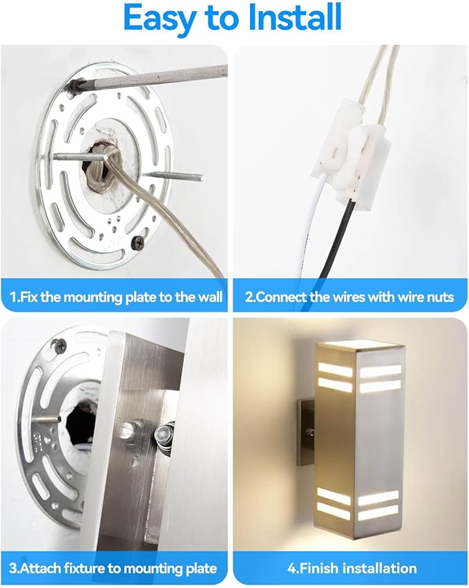KIZON Modern Dusk to Dawn Outdoor Wall Light Stainless Steel Up and Down Sconce with E26 Base Includes 3000K Bulbs Waterproof Exterior Lighting Fixture for House Porch Garage Entryway