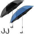 Talltalk 2 Pcs Beach Umbrella with Universal Clamp Adjustable Beach Shade UV Protection Chair Portable Outdoor Umbrella for Camping Patio Chairs Golf Carts