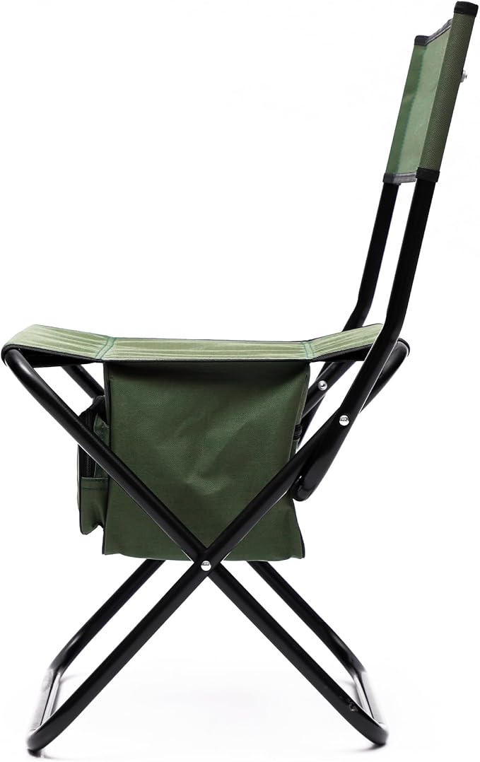 2-Pack Folding Chairs Portable Camping Chairs with Storage Pouch &amp Anti-Slip Feet No Setup Required Instant Outdoor Chairs for Lawn Beach Picnic Concert Supports 280LBS (Green)