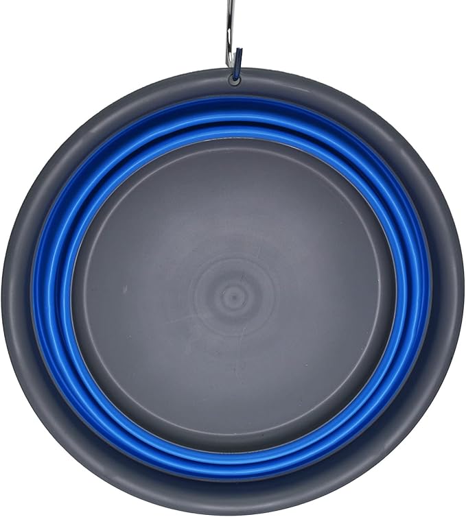 SAMMART 7.5L (1.98 Gallon) Collapsible Tub - Foldable Dish Tub - Portable Washing Basin - Space Saving Plastic Washtub (Grey/Blue (Set of 2))