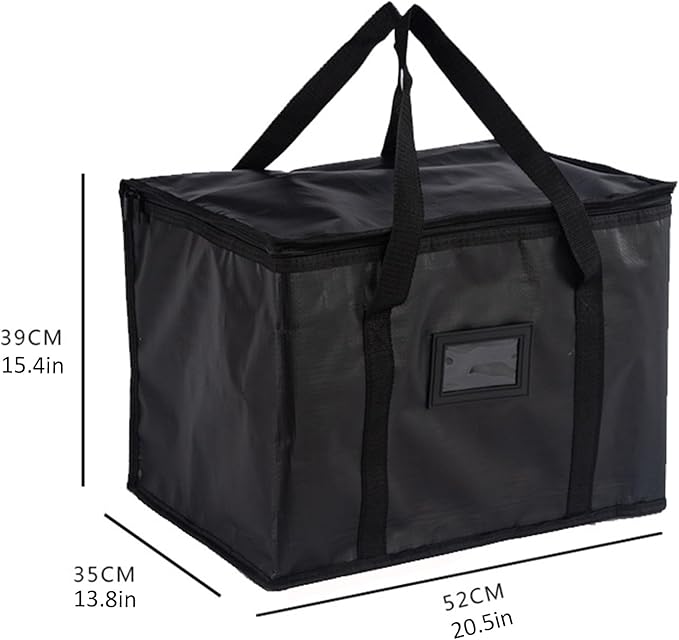 Insulated Delivery - Thermal Food Carrier for Catering Runs | Reusable Grocery Cooler with Heat Retention Lining &amp Leak Resistant Interior for Restaurant Orders Meal Prep Transport Picnic Trips