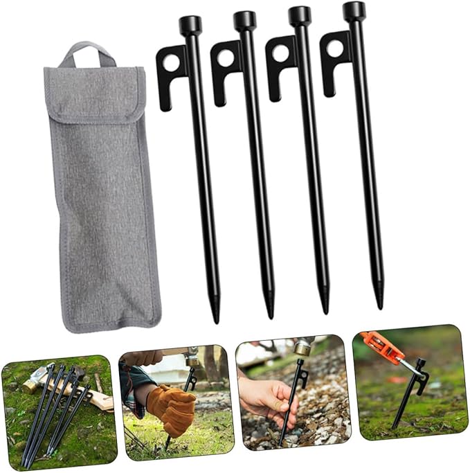 GALPADA 1Set Heavy Duty Tent Stakes Camping Pegs with Carry Bag Ground Fixing Stakes for Durable Outdoor Use for Hiking Camping and Events