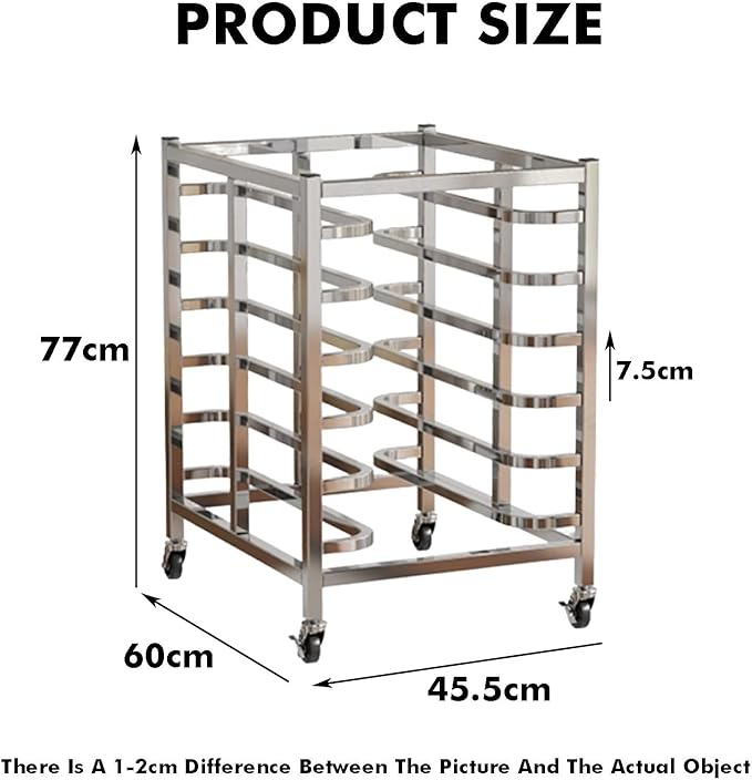 Quick Rack for Baking PansStainless Steel 6-Tier Bread Pan Rack Commercial Baking Tray for Countertop Heavy-Duty Bakery Organizer (77x60x45.5cm) - Perfect for Professional Kitchens
