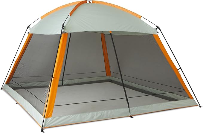Amazon Basics Screened Canopy Tent 12 x 12 ft with Zippered Enclosure UPF50+ Sun Protection Bug-Free Outdoor Shelter for Camping Parties and Events