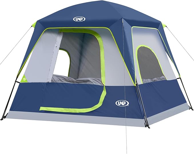 UNP 2/4/6/8 Person Tent Portable Cabin Tent Camping Tent 4-Person Easy Set Up Waterproof with Top Rainfly for Outdoor Camping/Hiking
