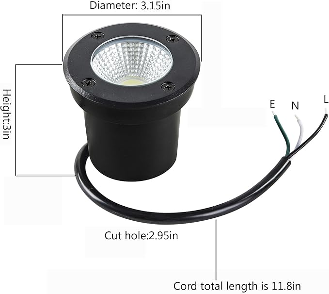 Outdoor Landscape Lights5W 500lmHigh Voltage 110V 120V Ground LightsIP65 Waterproof LED Well Light3CCT Selectable Underground Lamps Wired for GardenPathwayDrivewayPack of 8