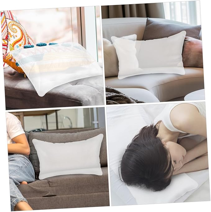 Kisangel Inflatable Camping Pillow Insert Transparent Travel Cushion for Outdoor Use Portable and Space-Saving Design Durable Support for Home Office and Car