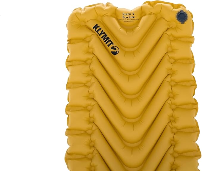Klymit Static V Lite ECO Sleeping Pad Lightweight Inflatable Camping Pad - BlueSign Approved Fabric