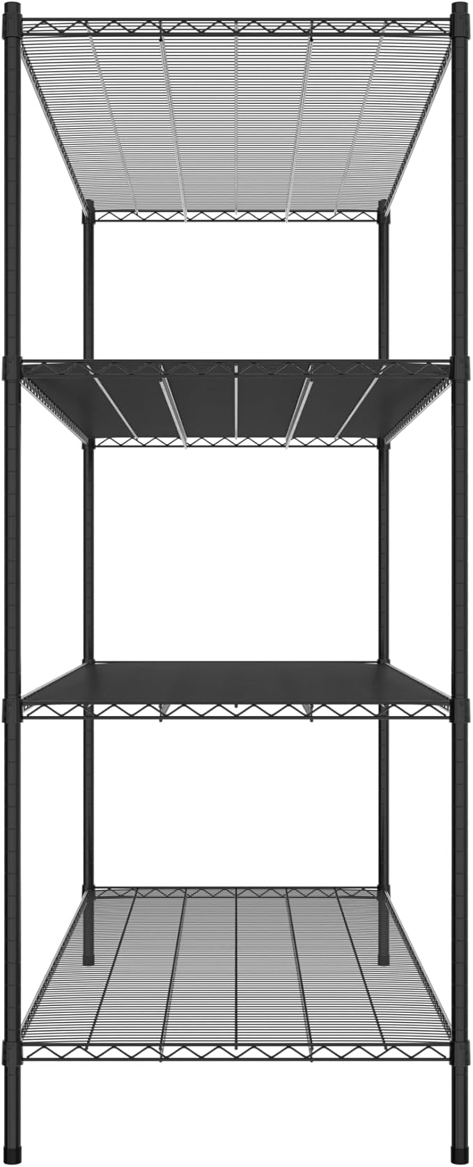Commercial NSF Listed Black Epoxy Stationary Wire Shelving Kit 30 x 72 x 74 with 4 Shelves Perfect for Warehouse Walk-in Refrigerator Freezer Grocery Store Restaurant Dishroom