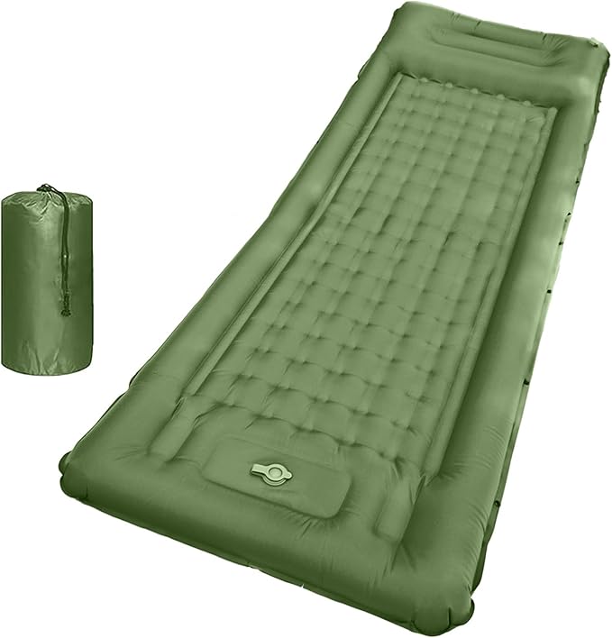 78in x 29in x 5in Camping Sleeping Pad Upgraded Durable Waterproof Compact Traveling Air Mattress Built-in Foot Pump Ultralight Inflatable Sleeping Mat for Backpacking Hiking
