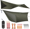 onewind 12×10 ft Hammock Tarp Ultralight Tarp Silnylon Hammock Rain Fly Lightweight Waterproof Camping Tent Tarp with Doors Easy to Setup with Stuff Sack Tent Stakes OD Green