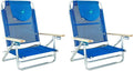 Ostrich SBSC-1016B South Adult Beach Lake Sand Lounging Chair Blue (2 Pack)