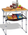 Outvita Folding Table 2FT Aluminum Camping Table with Storage Adjustable Height Picnic Table Lightweight for Carring Outdoor Party Events Beach