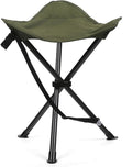 18 Folding Tripod Stool for Adults Heavy Duty Lightweight Portable Three Leg Tall Camping Stool Collapsible Backpacking Tripod Seat Chair for Fishing Hunting Support 225 lbs Green