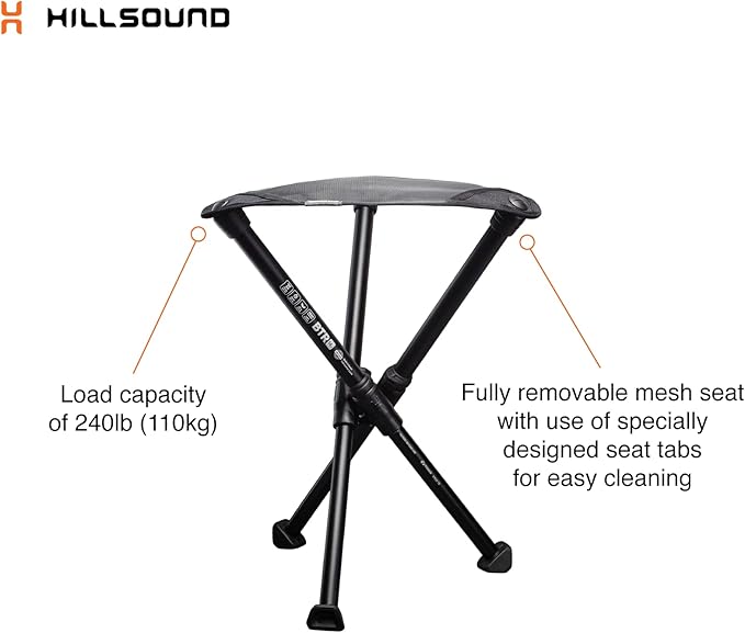 Hillsound BTR Stool for Ultralight Backpacking &amp Hiking Lightweight Camping Chairs Compact Portable Outdoor Seat Hunting Adventures Durable Tripod Design Made in Korea
