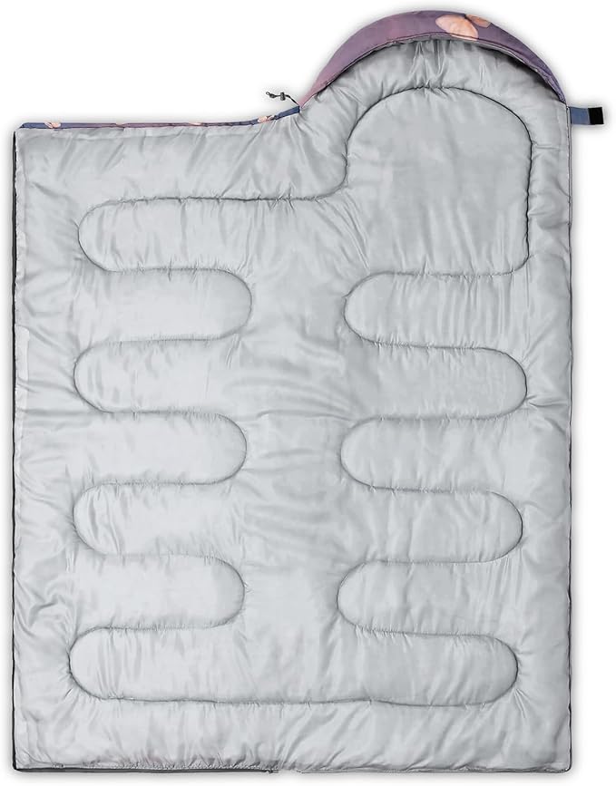 AILONEN Kawaii Panda Sleeping BagsLightweight &amp Waterproof3 Season Warm &amp Cool WeatherDreamy Purple Flower Animal Themed Sleeping Bags for BoysGirlsKidsAdults TravellingOutdoors