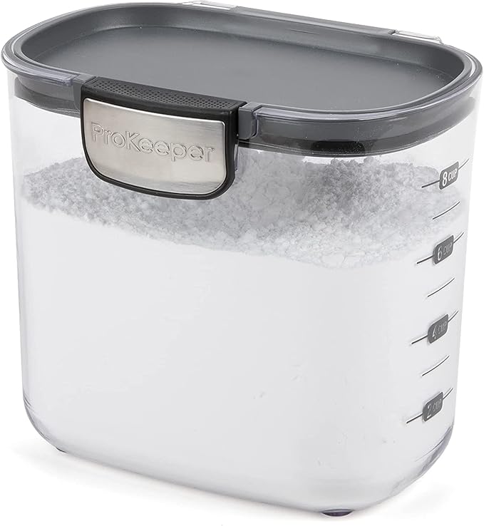 Progressive International ProKeeper+ Clear Plastic Airtight Food Baker's Kitchen Storage Organization Container Canister Set with Magnetic Accessories 2- Piece Set (Powdered &amp Brown Sugar 1.4-Qua