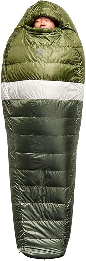 Sierra Designs Get Down 20 Degree Long Sleeping Bag - 550 Fill Power DriDown (PFC Free) Mummy Style Camping &amp Backpacking Sleeping Bags for Men &amp Women Stuff Sack Included