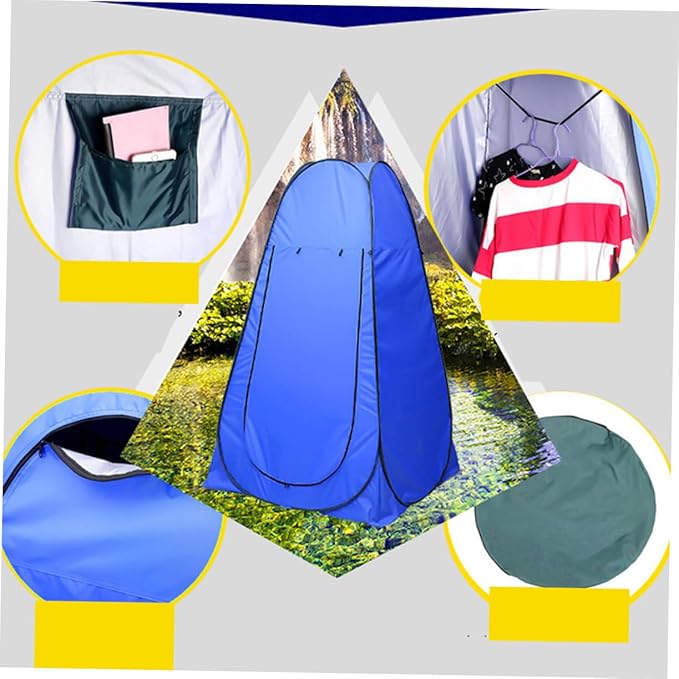 VICASKY 1Pc Portable Movable Changing Tent Outdoor Fishing and Camping Privacy Shelter for Durable for Beach and Field Use Blue