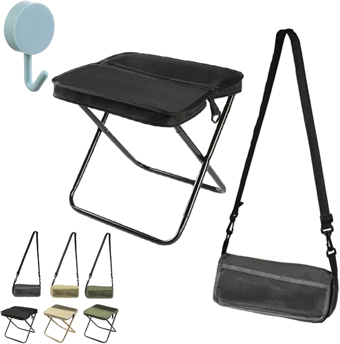 Foldable Backpack Stool Portable Folding Camping Stool can Turned Into a Satchel for Hiking Fishing Camping (B L)