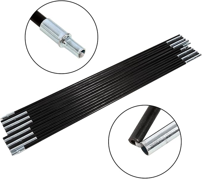 Universal Camping Tent Tarp Poles - 14 Sections Fiberglass Awning Support Rods Tent Pole Kit