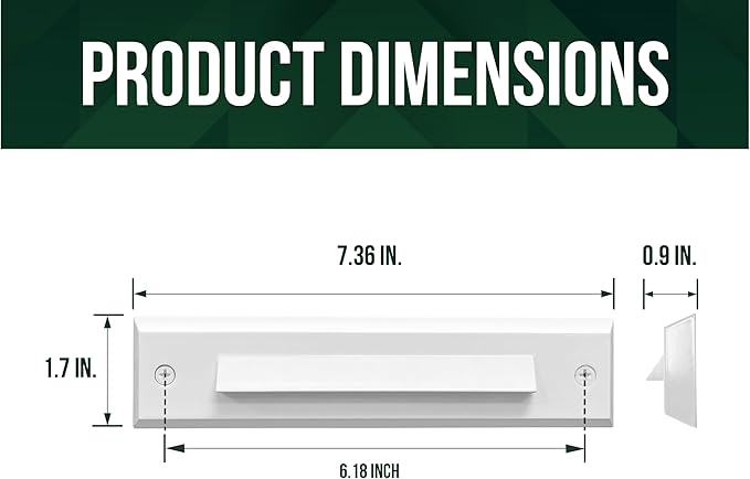 GKOLED 6 Pack LED Low Voltage Stair Lights Linear Shape Cutoff Outdoor Step Lights Landscape Lighting 2W 9-15V AC/DC 3000K Waterproof Accent Deck Lights Die-cast Aluminum Glossy White