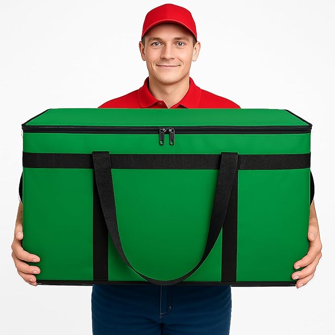 Bodaon Large 2-Pack Insulated Food Delivery Bag With Hard Bottom XXXL Grocery Shopping/Catering/Bags Rideshare Delivery Bag Cold/Hot Styrofoam Carrier for Travel/Car